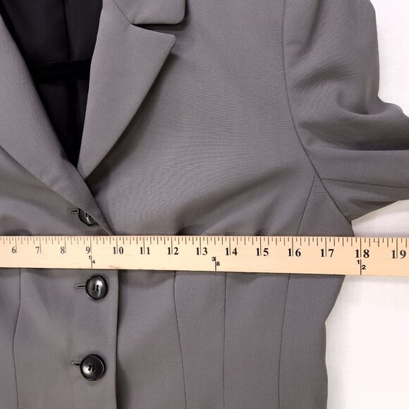 Lafayette 148 Virgin Wool Blazer Jacket Womens 4 Gray Pockets Office Career - Picture 9 of 14
